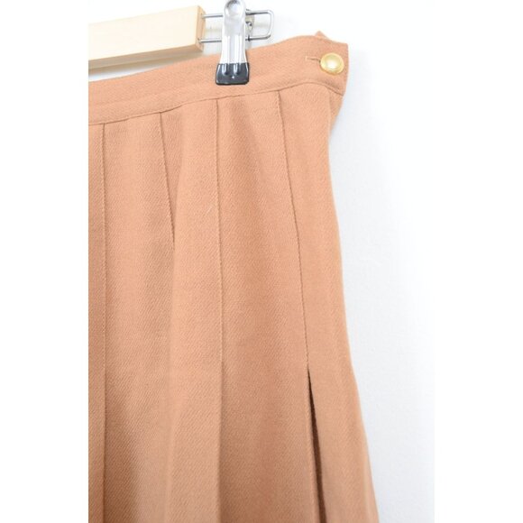 Vintage 100% Pure Wool Made n USA Pleated A-Line Skirt Womens Size 16 - Picture 2 of 10